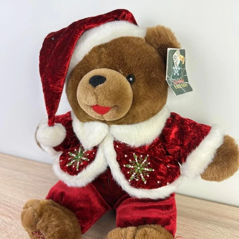 2005 Santa Bear Plush Toy Vintage Style